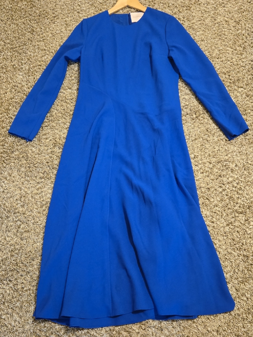 Roksanda Ilincic Cobalt Blue Long-Sleeve Midi Dress